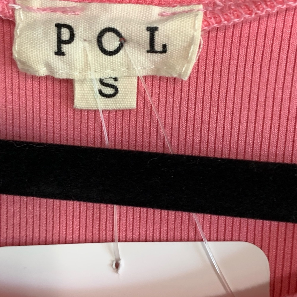 POL Pink Sleeveless Handkerchief Hem Dress Boho Crochet Overlay Small - Picture 5 of 7